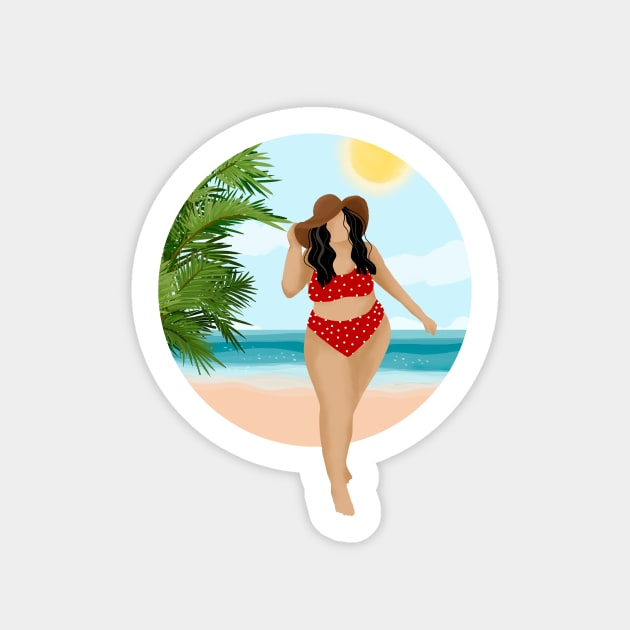 Beach Girl 4, Summertime illustration Sticker by gusstvaraonica